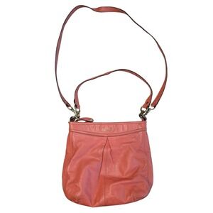 Coach Coral Pink Ashley Leather Hippie Hobo Crossbody bag NPB1361 F20114